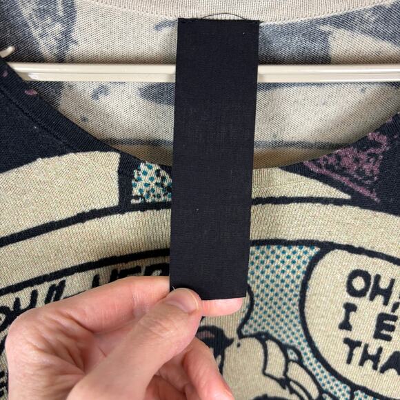 Rundholz Black Label Comic Print Pullover Small cotton modal wool asymmetric - Picture 7 of 10